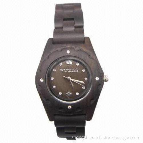 Fancy Fashionable Watches with Swarovski Crystals on the Bezel and Plate, Handmade Case and Strap